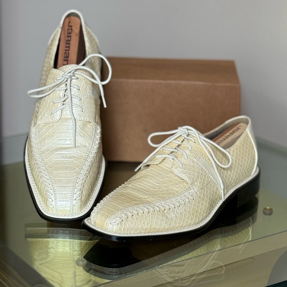 HUGO Cream Textured Oxfords